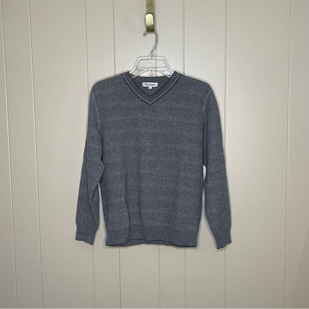 Belvedere 100% cashmere V-neck gray sweater
